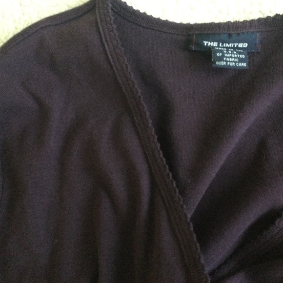 Vintage 90s Y2K The Limited Knit Cardigan Cotton Purple - Sz Medium - Picture 3 of 10